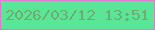 文字の大きさ：4、枠の色：e279d0、背景の色：5ae699、文字の色：6ead6b 無料ブログパーツのブログ時計