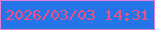 文字の大きさ：5、枠の色：e27dd5、背景の色：2574e8、文字の色：f14f7f 無料ブログパーツのブログ時計