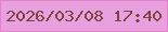 文字の大きさ：5、枠の色：e280c9、背景の色：e8a0de、文字の色：7c433f 無料ブログパーツのブログ時計