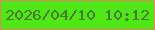 文字の大きさ：4、枠の色：e28463、背景の色：4fe816、文字の色：477930 無料ブログパーツのブログ時計