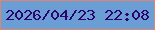文字の大きさ：5、枠の色：e2846d、背景の色：6b9ed4、文字の色：2d036d 無料ブログパーツのブログ時計
