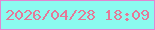文字の大きさ：4、枠の色：e286d1、背景の色：8bfaef、文字の色：e47998 無料ブログパーツのブログ時計