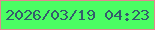 文字の大きさ：2、枠の色：e28790、背景の色：4bfe63、文字の色：345d6d 無料ブログパーツのブログ時計