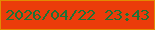 文字の大きさ：3、枠の色：e28a03、背景の色：eb3c0a、文字の色：1e7237 無料ブログパーツのブログ時計