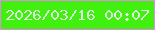 文字の大きさ：3、枠の色：e28aea、背景の色：41f00f、文字の色：dbf1df 無料ブログパーツのブログ時計