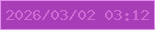 文字の大きさ：1、枠の色：e28fec、背景の色：a83db8、文字の色：cf6ad4 無料ブログパーツのブログ時計