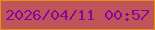 文字の大きさ：3、枠の色：e29114、背景の色：c1545b、文字の色：83089d 無料ブログパーツのブログ時計