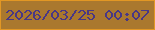 文字の大きさ：4、枠の色：e29724、背景の色：aa782e、文字の色：483785 無料ブログパーツのブログ時計