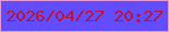 文字の大きさ：4、枠の色：e299d6、背景の色：624cfe、文字の色：b71339 無料ブログパーツのブログ時計