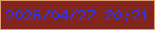 文字の大きさ：5、枠の色：e29b70、背景の色：82251f、文字の色：2c35eb 無料ブログパーツのブログ時計