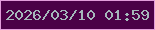 文字の大きさ：2、枠の色：e29cdb、背景の色：4b0047、文字の色：a4b8ba 無料ブログパーツのブログ時計