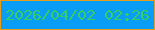 文字の大きさ：5、枠の色：e29e1c、背景の色：099df5、文字の色：34cf63 無料ブログパーツのブログ時計