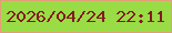 文字の大きさ：1、枠の色：e29e78、背景の色：9adc45、文字の色：831a22 無料ブログパーツのブログ時計