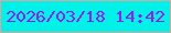 文字の大きさ：5、枠の色：e2a39a、背景の色：00f1e7、文字の色：921fef 無料ブログパーツのブログ時計