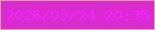 文字の大きさ：1、枠の色：e2a39b、背景の色：da2bd1、文字の色：f228fe 無料ブログパーツのブログ時計