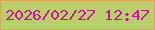文字の大きさ：3、枠の色：e2a54e、背景の色：bacf6b、文字の色：c8159d 無料ブログパーツのブログ時計