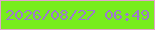 文字の大きさ：1、枠の色：e2a5cc、背景の色：77ed1d、文字の色：9d79cd 無料ブログパーツのブログ時計