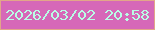 文字の大きさ：4、枠の色：e2a689、背景の色：d668b8、文字の色：b9fde5 無料ブログパーツのブログ時計