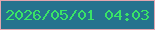 文字の大きさ：2、枠の色：e2a6af、背景の色：25738e、文字の色：39e367 無料ブログパーツのブログ時計