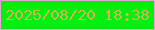文字の大きさ：1、枠の色：e2a6d5、背景の色：02ef10、文字の色：d3b554 無料ブログパーツのブログ時計
