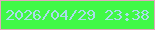 文字の大きさ：5、枠の色：e2a7bd、背景の色：41f847、文字の色：aadcec 無料ブログパーツのブログ時計