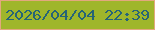 文字の大きさ：4、枠の色：e2a87e、背景の色：9fb62b、文字の色：266477 無料ブログパーツのブログ時計