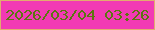 文字の大きさ：2、枠の色：e2ab6f、背景の色：f23ab4、文字の色：5c7611 無料ブログパーツのブログ時計