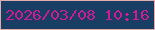 文字の大きさ：1、枠の色：e2acac、背景の色：193e63、文字の色：cc1c93 無料ブログパーツのブログ時計