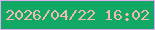 文字の大きさ：2、枠の色：e2acf1、背景の色：11a965、文字の色：f1bab1 無料ブログパーツのブログ時計