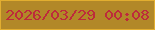文字の大きさ：5、枠の色：e2ae30、背景の色：b28828、文字の色：bd2b3b 無料ブログパーツのブログ時計