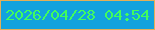 文字の大きさ：1、枠の色：e2af59、背景の色：12a2de、文字の色：41fc5d 無料ブログパーツのブログ時計
