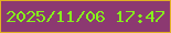 文字の大きさ：4、枠の色：e2b022、背景の色：8c3971、文字の色：86f21b 無料ブログパーツのブログ時計