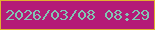 文字の大きさ：1、枠の色：e2b02f、背景の色：b41b77、文字の色：82c5b3 無料ブログパーツのブログ時計