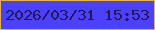 文字の大きさ：1、枠の色：e2b15d、背景の色：4c41fa、文字の色：23165b 無料ブログパーツのブログ時計