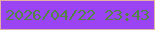 文字の大きさ：2、枠の色：e2b1a4、背景の色：9a44f3、文字の色：528448 無料ブログパーツのブログ時計