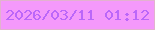 文字の大きさ：4、枠の色：e2b2ce、背景の色：f499fb、文字の色：bb67f9 無料ブログパーツのブログ時計
