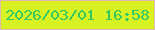 文字の大きさ：2、枠の色：e2b8b3、背景の色：d8f122、文字の色：32ca61 無料ブログパーツのブログ時計