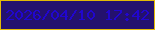 文字の大きさ：3、枠の色：e2ba06、背景の色：24116e、文字の色：2106cf 無料ブログパーツのブログ時計