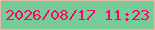 文字の大きさ：1、枠の色：e2bba9、背景の色：76cb96、文字の色：fe056e 無料ブログパーツのブログ時計