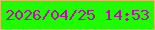 文字の大きさ：2、枠の色：e2bc64、背景の色：1ffc02、文字の色：ba11a9 無料ブログパーツのブログ時計