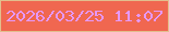 文字の大きさ：2、枠の色：e2be8d、背景の色：f06750、文字の色：e698fa 無料ブログパーツのブログ時計