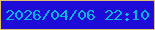 文字の大きさ：1、枠の色：e2bf70、背景の色：1e0bd7、文字の色：0bb3de 無料ブログパーツのブログ時計