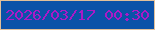 文字の大きさ：4、枠の色：e2c09a、背景の色：0b52a8、文字の色：aa1ac6 無料ブログパーツのブログ時計
