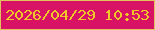 文字の大きさ：4、枠の色：e2c25d、背景の色：d81265、文字の色：f0c728 無料ブログパーツのブログ時計