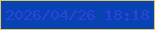 文字の大きさ：5、枠の色：e2c75a、背景の色：0842b3、文字の色：2b44db 無料ブログパーツのブログ時計