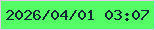 文字の大きさ：5、枠の色：e2c9e8、背景の色：54fd65、文字の色：0e2932 無料ブログパーツのブログ時計