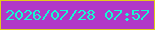 文字の大きさ：3、枠の色：e2cb19、背景の色：b138c7、文字の色：13fcd2 無料ブログパーツのブログ時計