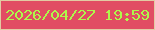 文字の大きさ：4、枠の色：e2cba3、背景の色：e14d63、文字の色：adf84b 無料ブログパーツのブログ時計