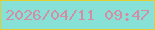 文字の大きさ：5、枠の色：e2ce32、背景の色：87e1d6、文字の色：d28ea2 無料ブログパーツのブログ時計