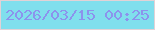 文字の大きさ：2、枠の色：e2d2d6、背景の色：80dfed、文字の色：8c93ed 無料ブログパーツのブログ時計